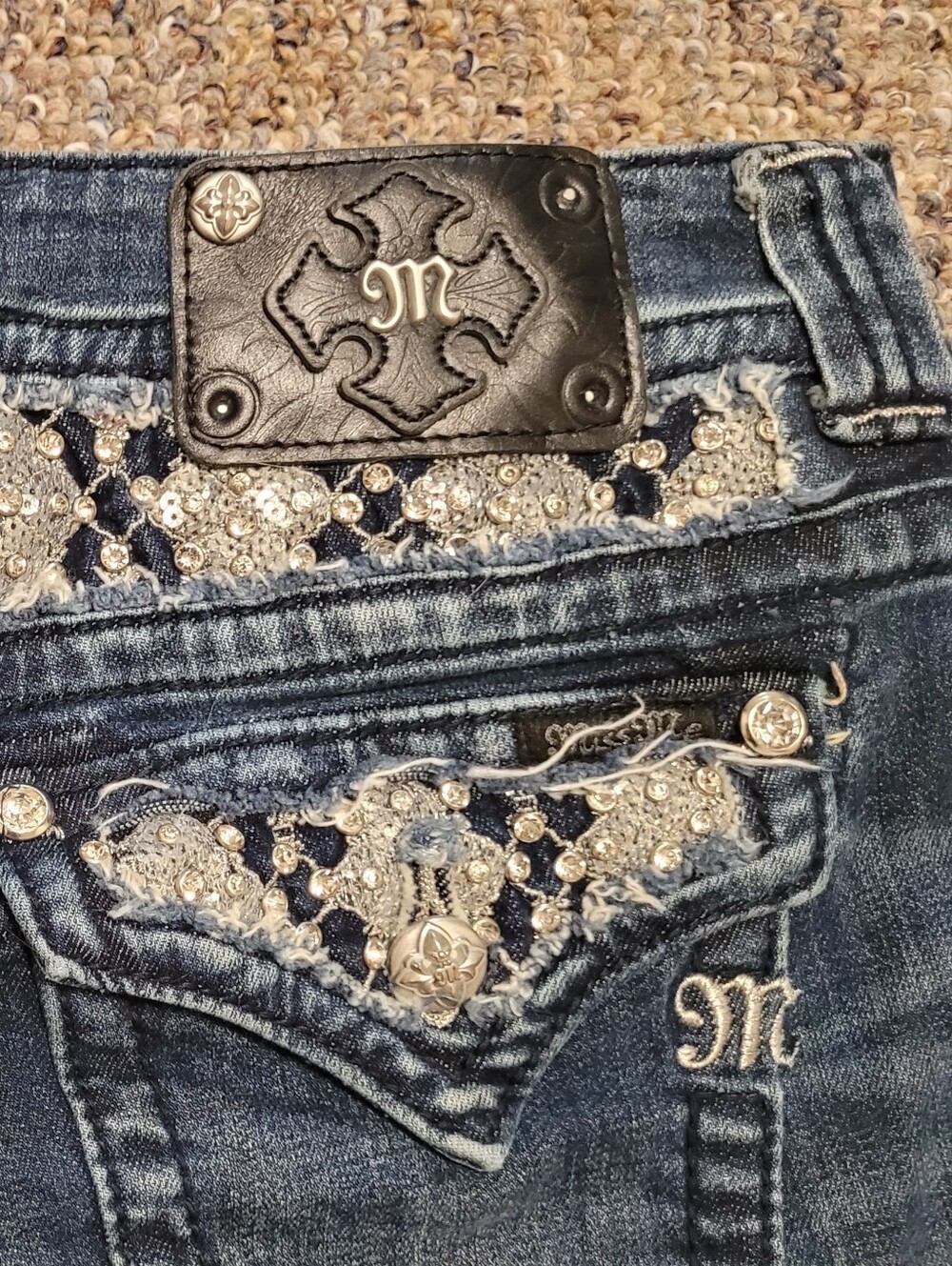 Miss Me Women's Dark Wash Boyfriend Capri Jeans Size 27 - Picture 7 of 8
